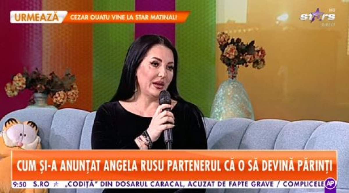 Angela Rusu, îmbrăcată în negru, la Star Matinal