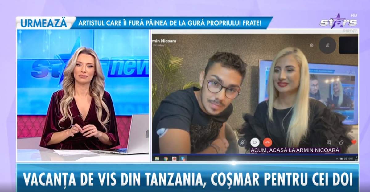 Armin Nicoara si Claudia Puican sunt la artist acasa, ofera un interviu live pentru Antena Stars