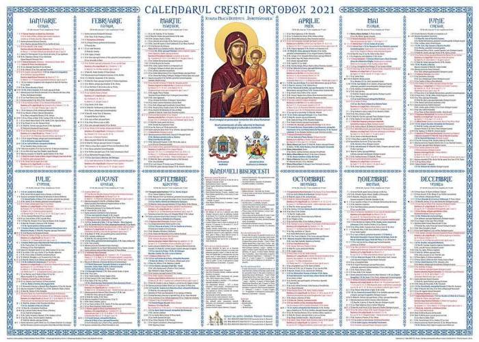 calendar ortodox 2021