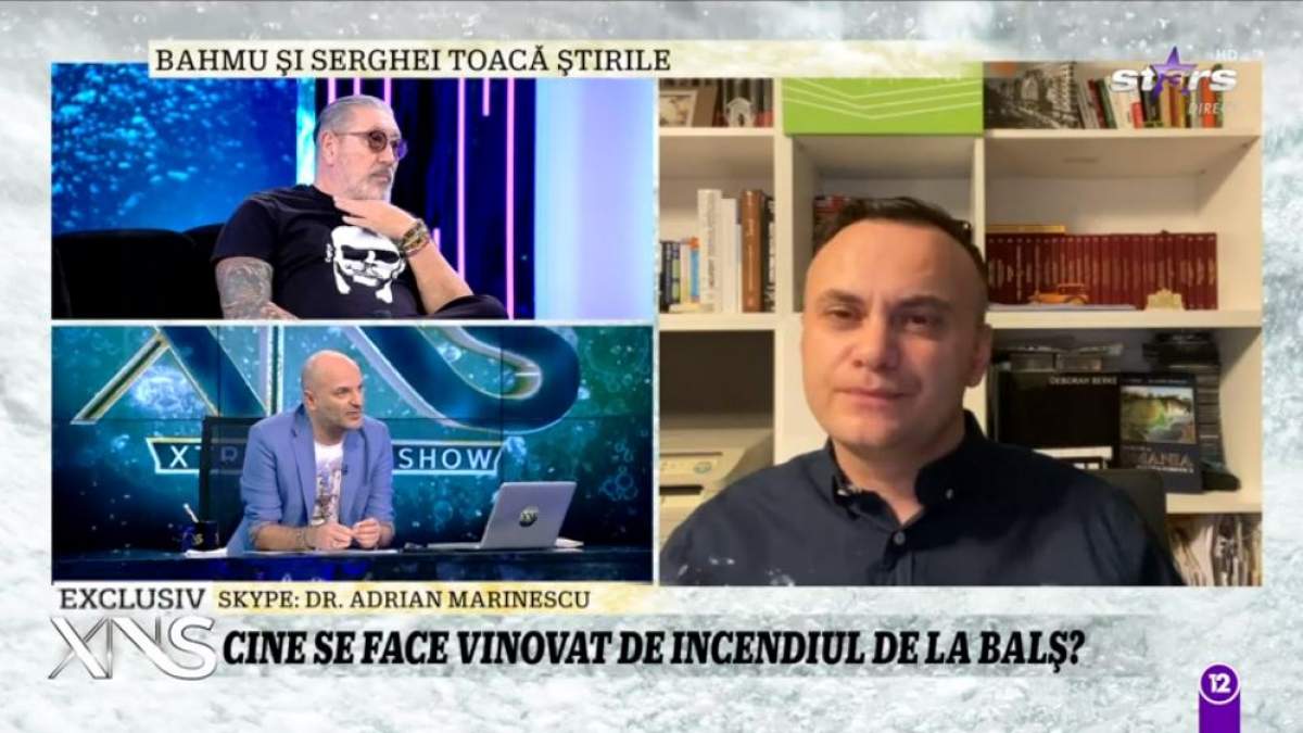 Medicul Adrian Marinescu este in direct la Xtra Night Show, vorbeste despre incendiul de la Matei-Bals