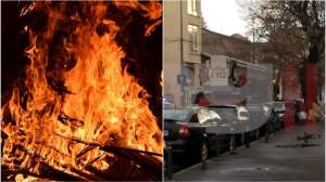 Incendiu devastator în zona Ștefan cel Mare din București! Acoperișul unei case a ars din temelii / VIDEO