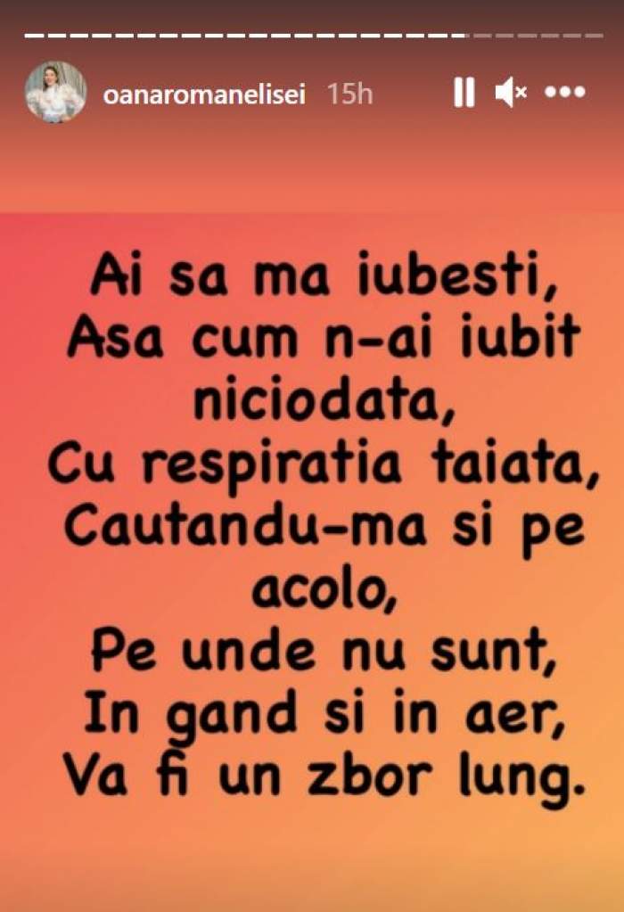 Oana Roman, mesaj cu subînțeles pentru Marius Elisei? „Căutându-mă și pe unde nu sunt” / FOTO