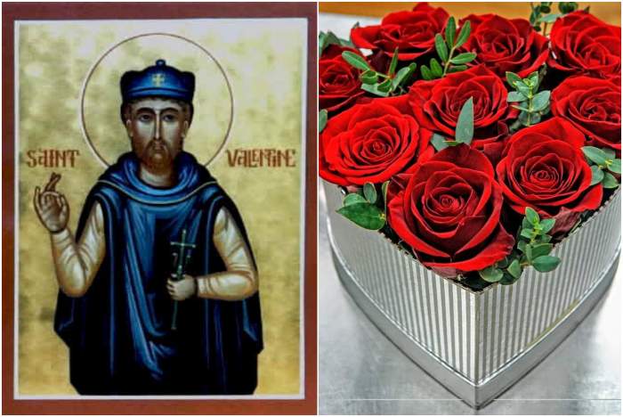 Sf. Valentin, buchet de trandafiri rosii