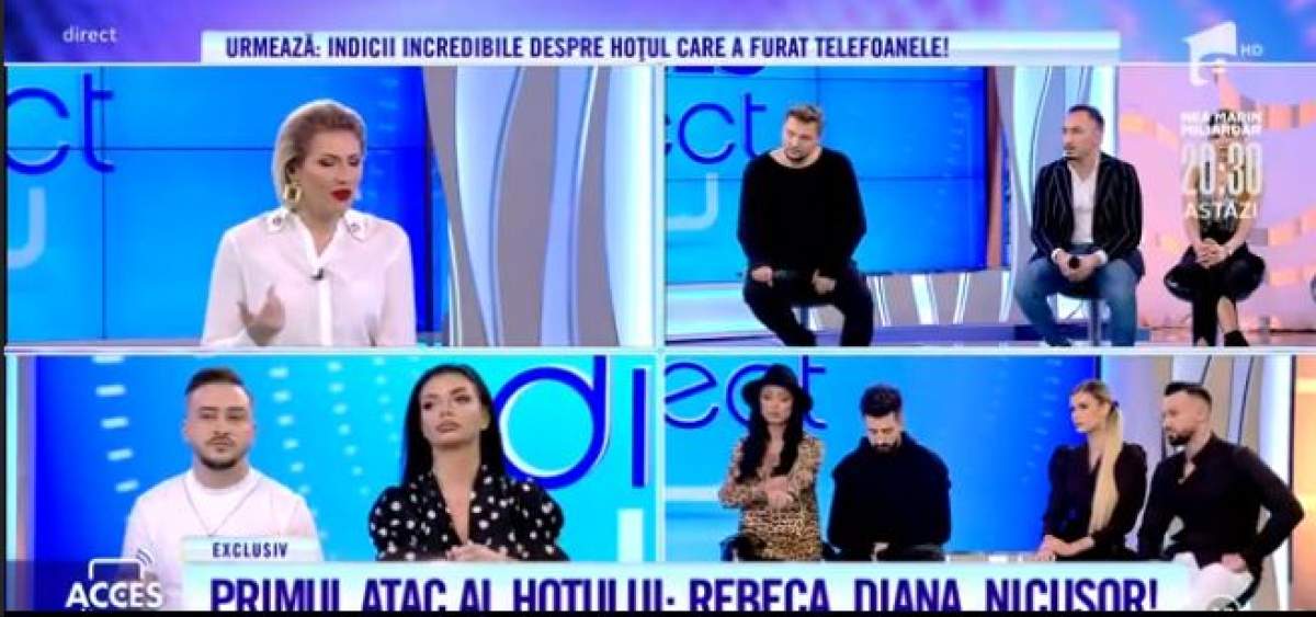 Colaj foto cu Mirela Viada și cei opt petrecăreți rămași fără telefoane