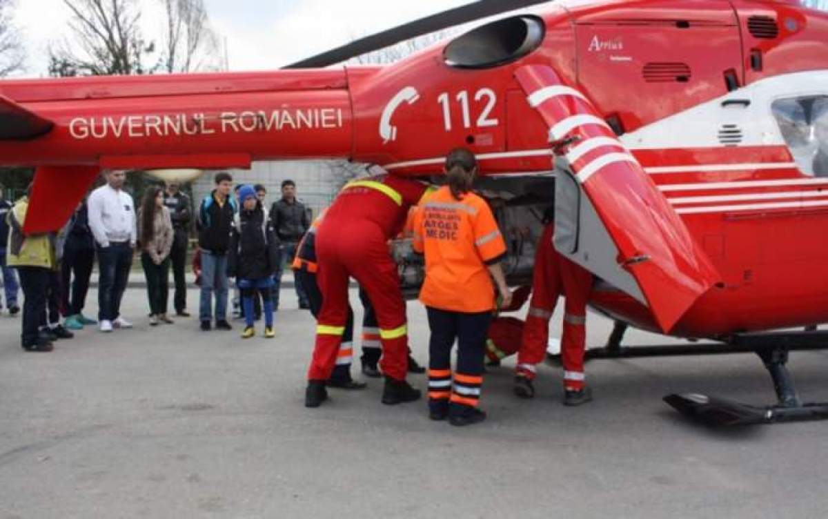 Tânără din județul Olt, în stare gravă în urma unui accident rutier. Victima a fost transportată la spital cu un elicopter SMURD