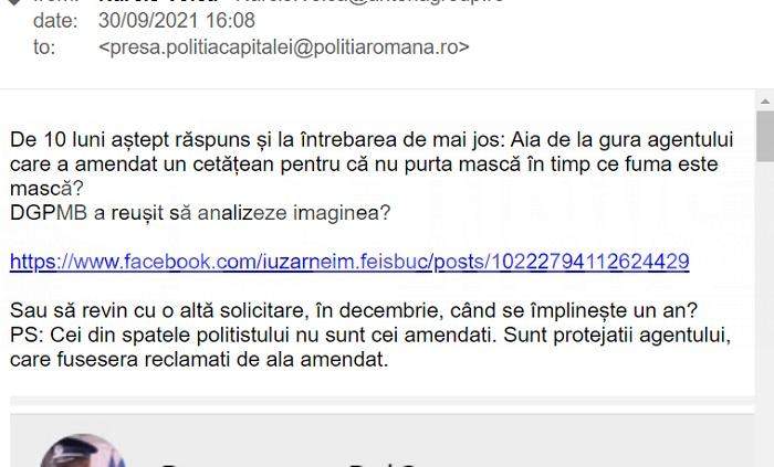 Culmea anchetei la Poliția Capitalei: 10 luni de investigații, ca să se stabilească dacă purta sau nu mască! Cercetările continuă