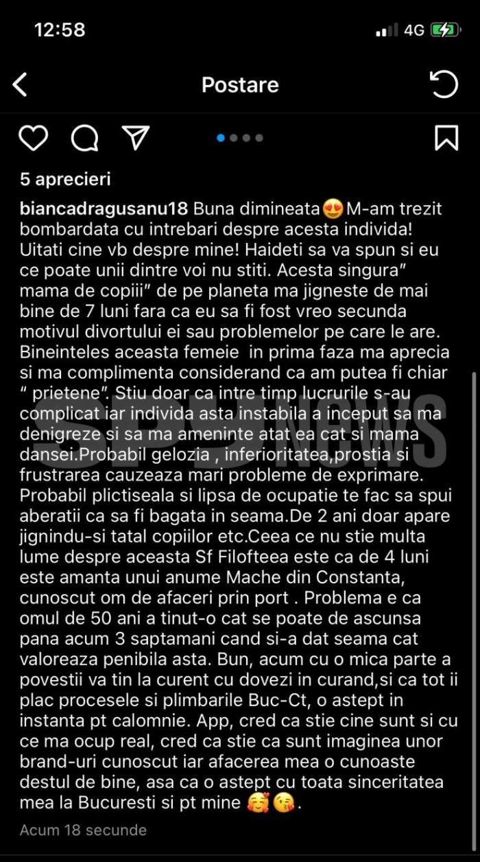 mesaj bianca dragusanu