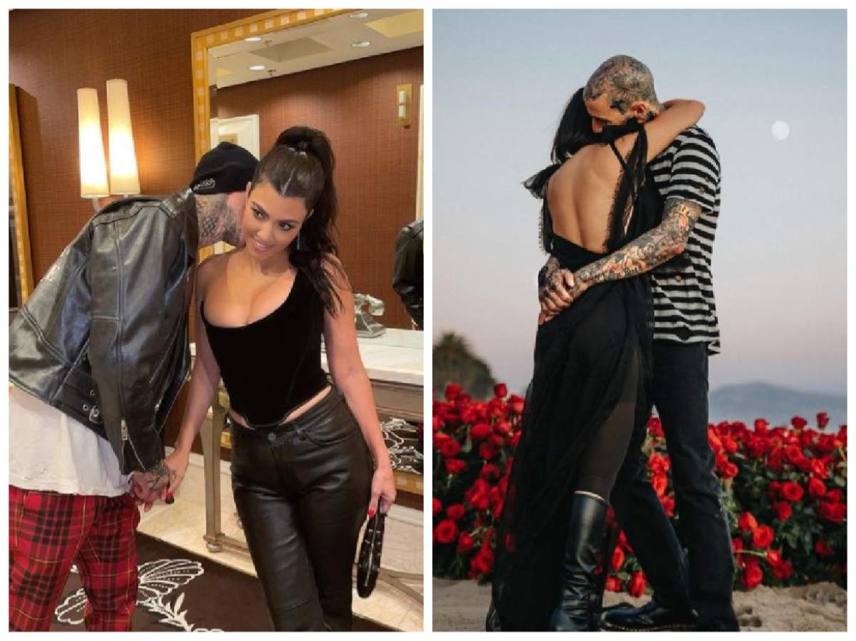 Travis Barker a cerut-o în căsătorie pe Kourtney Kardashian pe o plajă Travis Barker și Kourtney Kardashian, împreună și pe o plajă