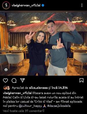 Cristina Ciobănașu, poză cu Vlad Gherman pe Instagram la 7 luni de la despărțire. "E o ocazie bună să vă transmitem" / FOTO