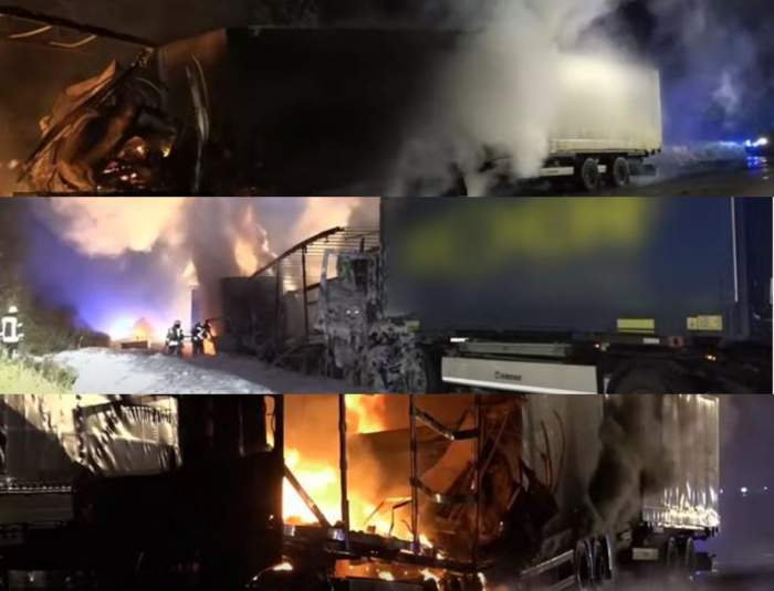 Tragedie fără margini pe o șosea din Germania! Un șofer român de TIR a murit ars de viu în cabină / FOTO