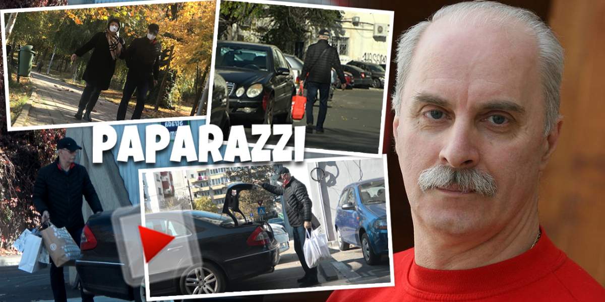 Octavian Bellu și soția, un cuplu romantic, dar și practic. După o plimbare prin parc, cei doi au dat iama în magazine și s-au întors acacă cu pungile pline / PAPARAZZI