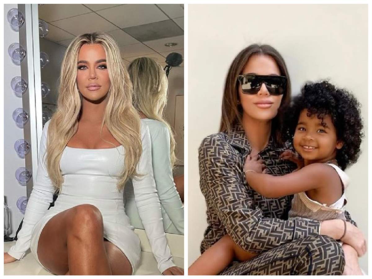 Khloe Kardashian și fetița ei, colaj