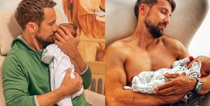 Gabriela Prisăcariu, poză emoționantă cu Dani Oțil și fiul lor. Soția prezentatorului TV a făcut-o publică pe Instagram: "Băieții mei" / FOTO