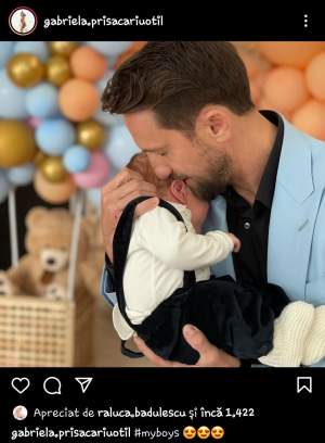 Gabriela Prisăcariu, poză emoționantă cu Dani Oțil și fiul lor. Soția prezentatorului TV a făcut-o publică pe Instagram: "Băieții mei" / FOTO