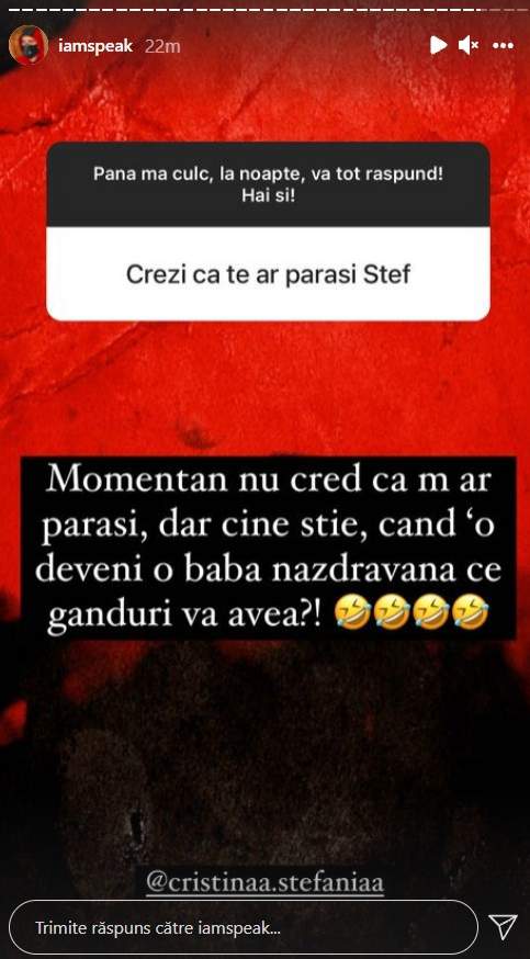 De ce nu se căsătorește Speak cu Ștefania. Artistul le-a răspuns fanilor lui: „Nu este vorba despre a semna un act”