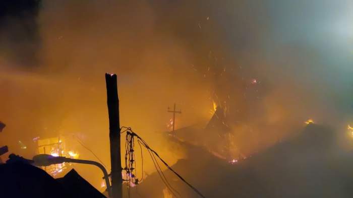 Incendiu puternic izbucnit în București. Două case din zona Vitan au fost cuprinse de flăcări / FOTO