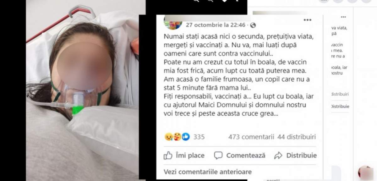 Apel disperat al unei tinere mame, înainte să moară de COVID-19. Ce le-a scris Cristina prietenilor: „Cruce grea”