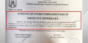 Dovada că Petrică Mâțu Stoian a fost tratat de un medic psihiatru! Doctorul obținuse un atestat în terapia hiperbară /  VIDEO