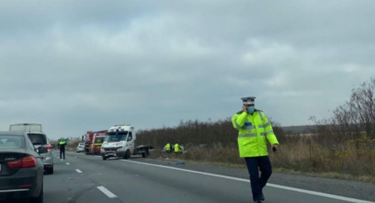 Accident de proporții pe Autostrada A1. Șase persoane au fost rănite, printre care și doi copii / FOTO