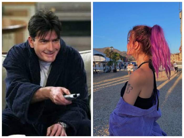 Colaj cu Charlie Sheen și fiica lui