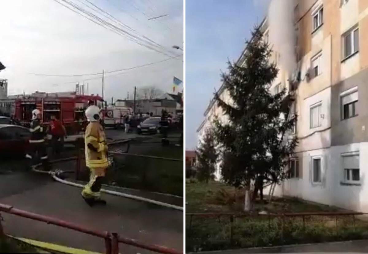 Incendiu într-un bloc de apartamente din Sibiu. Doi copii au avut nevoie de intervenția medicilor: „S-au autoevacuat aproximativ 30 de persoane”