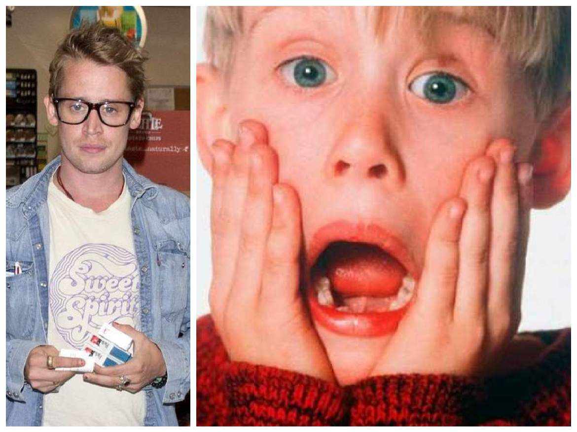 Macaulay Culkin în Singur Acasă și el la maturitate, colaj