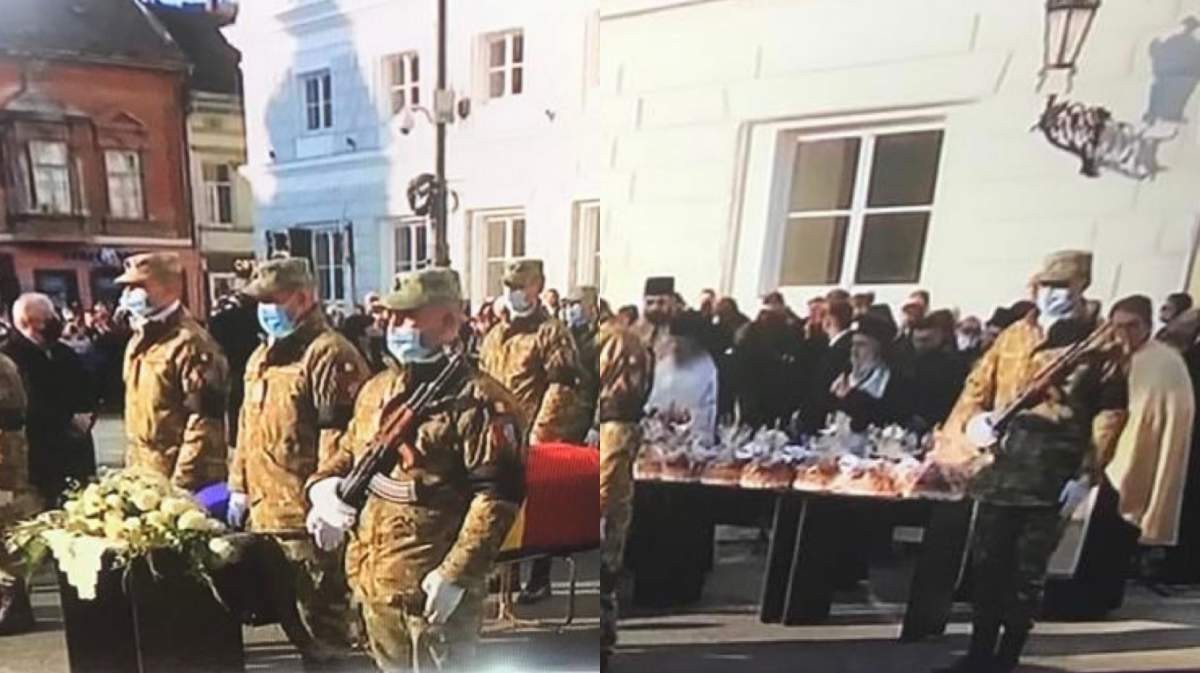 A început slujba de înmormântare a lui Benone Sinulescu. Imagini emoționante de la Arad / FOTO