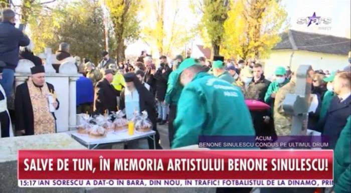 Ultimele aplauze pentru regretatul Benone Sinulescu! Artistul, înmormântat pe aleea principală a Cimitirului Eternitatea / VIDEO