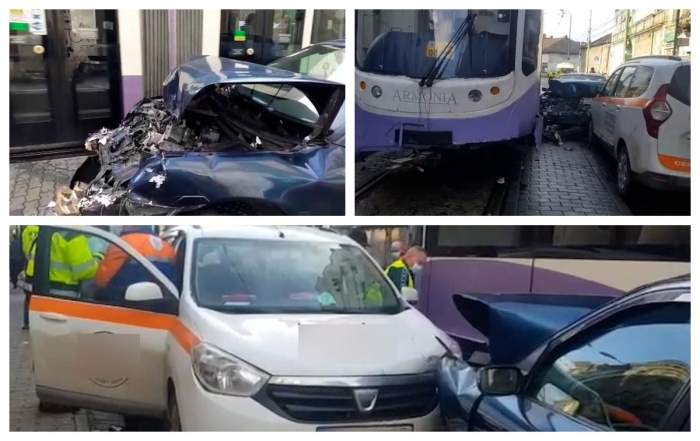 Autoturismele de la locul accidentului