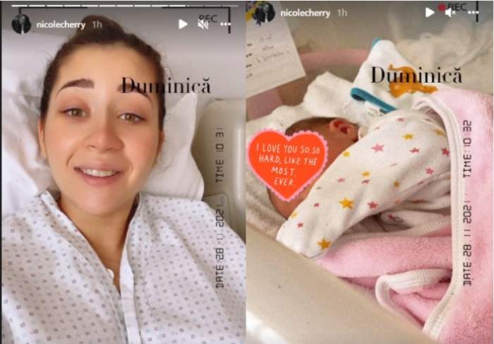 Nicole Cherry, imagine emoționantă cu micuța Anastasia. Vedeta a făcut primele declarații, de pe patul de spital: ”Suntem bine” / FOTO