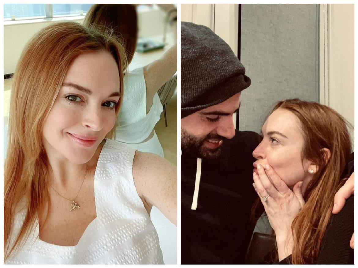 Lindsay Lohan și ea alături de logodnicul ei cu inelul la vedere