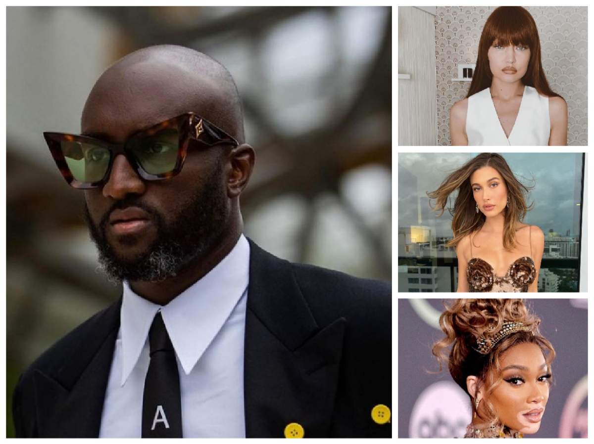 Colaj cu Virgil Abloh  și modele care au transmis mesaje de condoleanțe