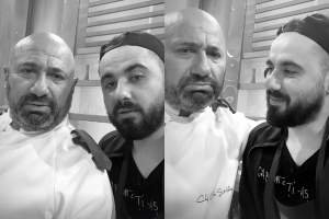 Primele imagini de la filmările Chefi la cuțite. Cum a fost surprins Emi de la Asia Express alături de Cătălin Scărlătescu: ”Tata...” / VIDEO