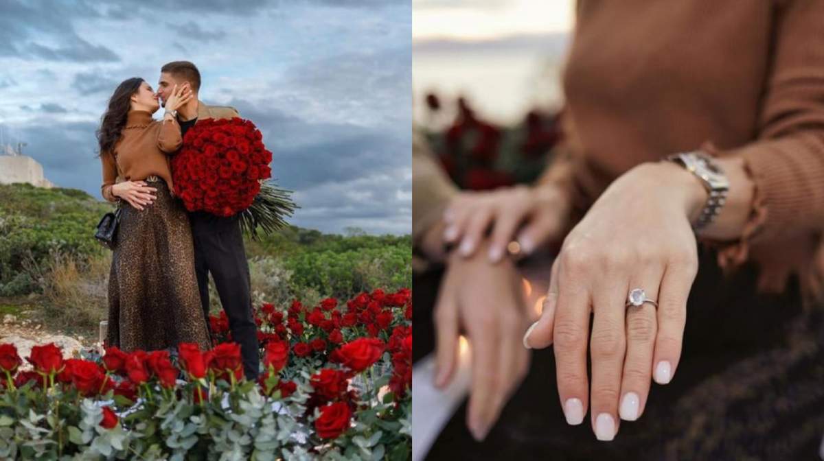 Răzvan Marin s-a logodit cu iubita sa, Crina. Celebrul fotbalist a surprins-o cu o cerere în căsătorie spectaculoasă / FOTO