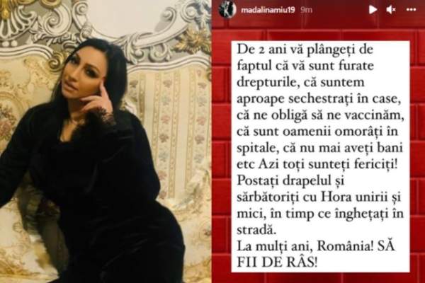 Soția lui Tzancă Uraganu, mesaj controversat pe Internet de 1 Decembrie. Postarea Mădălinei Miu s-a viralizat rapid: ”România, să fii de râs” / FOTO