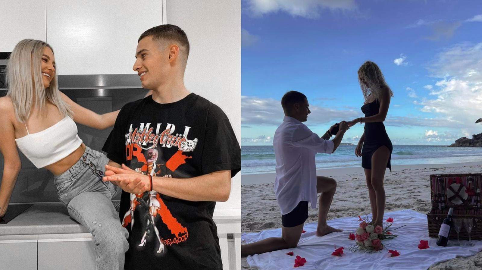 Alex Mațan s-a logodit cu iubita sa, Elena. Celebrul fotbalist a surprins-o cu o cerere în căsătorie spectaculoasă / FOTO