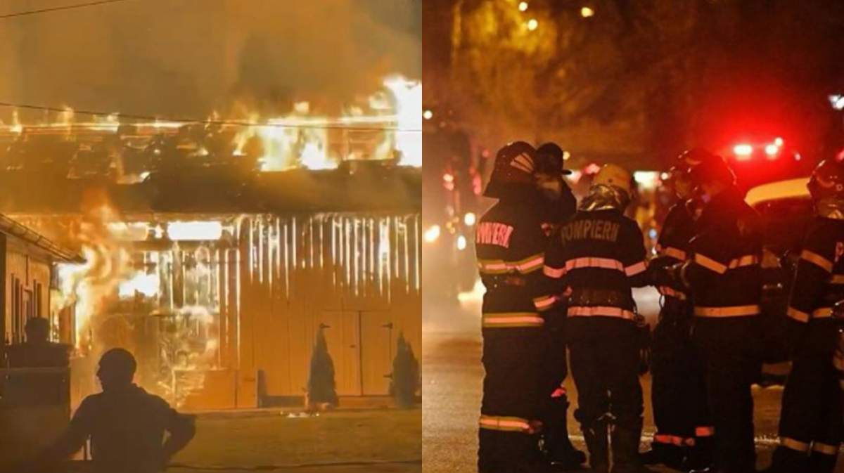 Incendiu de proporții în Suceava! Flăcările puternice au făcut scrum o locuință. Două femei au avut nevoie de îngrijiri medicale