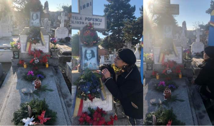 Adriana Trandafir, imagini tulburătoare de la mormântul Stelei Popescu: ”A zâmbit din nou și mi-a spus că...” / FOTO