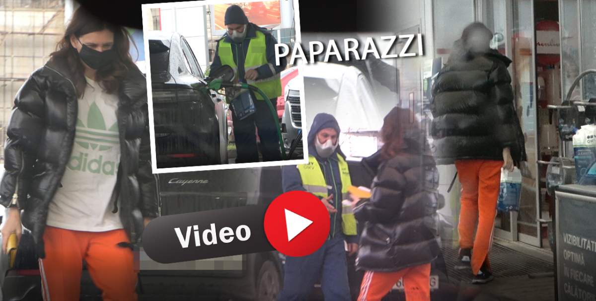 Claudia Naboiu respectă angajații benzinăriei, dar nu și regulile de circulație. Fiica lui Victor Pițurcă a intrat pe interzis / PAPARAZZI