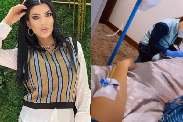Andreea Tonciu a avut nevoie de îngrijiri medicale. Bruneta s-a afișat cu branula la mână pe rețelele sociale / FOTO