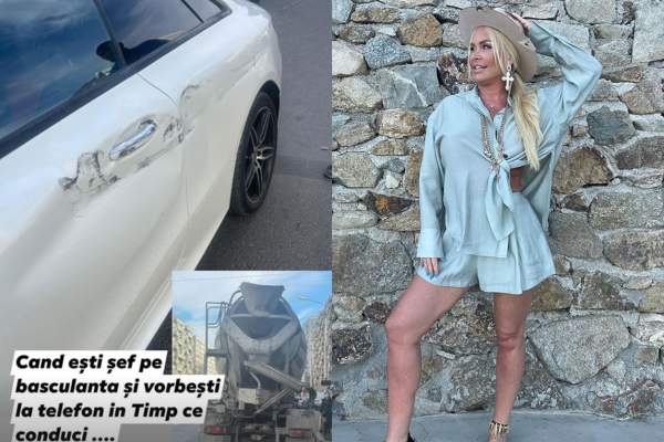 Mașina Vicăi Blochina, lovită de un camion. Bolidul său de lux a fost puternic avariat
