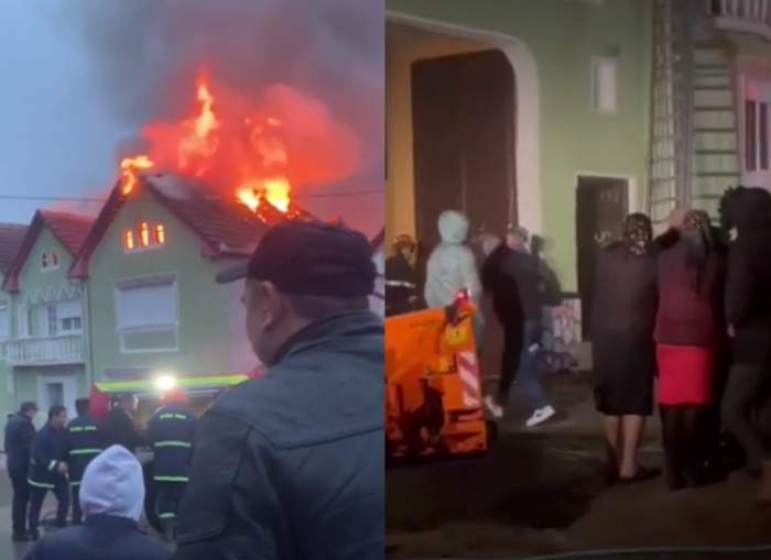 Incendiu violent la Jina, în Sibiu. Pompierii au luptat ore în șir cu flăcările: ”Aşa ceva nu am văzut în viaţa mea” / FOTO