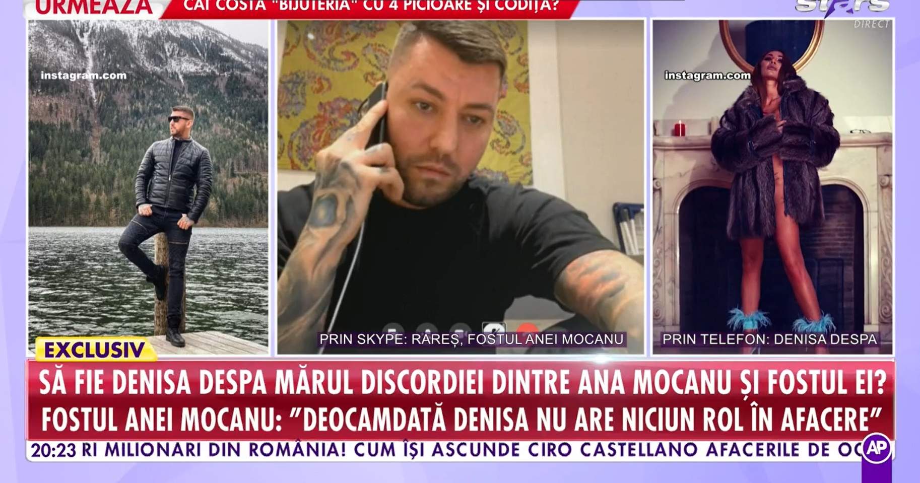 fostul iubit al anei mocanu cu denisa despa la tv in telefon