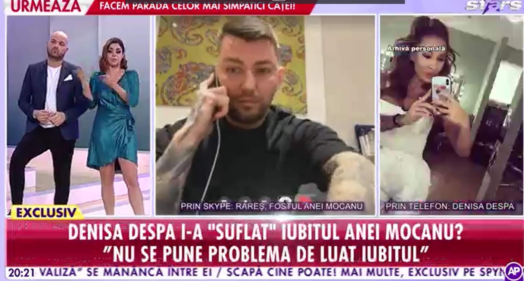 fostul iubit al anei mocanu cu denisa despa la tv in telefon