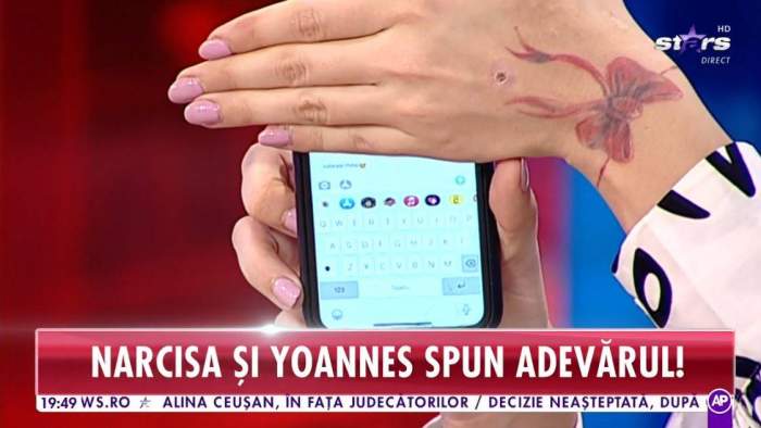 Narcisa Moisa a primit mesaj de dragoste de la Yoannes, în direct. Ce i-a scris artistul / VIDEO