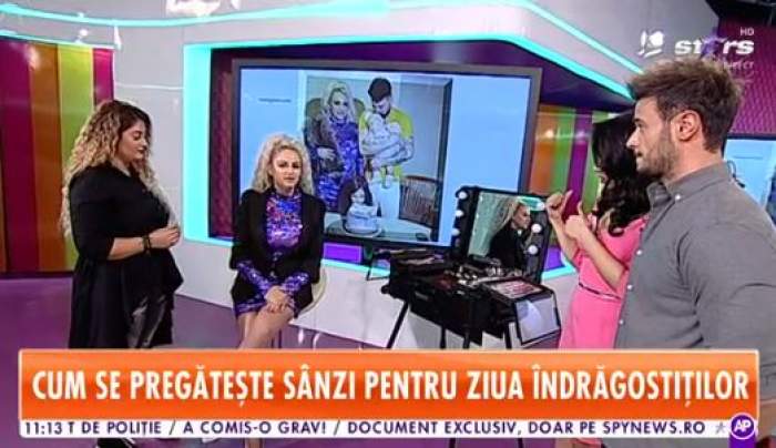 Sânziana Buruiană, la Antena Stars, în timp ce este machiată