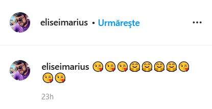 Marius Elisei a postat emoticoane cu pupici și îmbrățișări în dreptul unei poze de pe Instagram