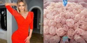 Bianca Drăgușanu, surprinsă cu un buchet imens de trandafiri albi! Oare chiar Gabi Bădălău i le-a dăruit sau un admirator secret?