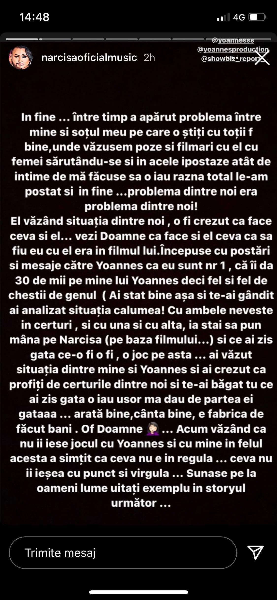 Cum se apară Narcisa Moisa, după ce Tzancă Uraganu a spus că ar fi vrut o relație cu el: ”Ai crezut că profiți de certurile dintre noi”