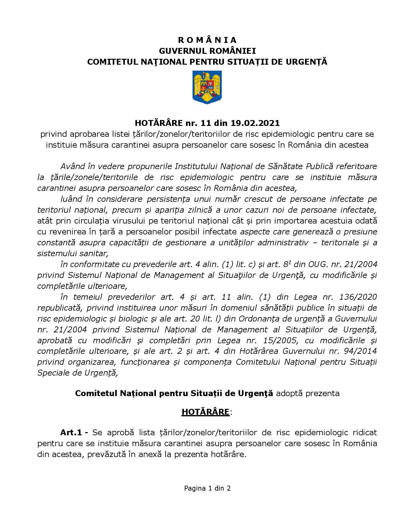 Lista țărilor cu risc epidemiologic ridicat! Din ce state riști să rămâi în carantină la întoarcerea în România